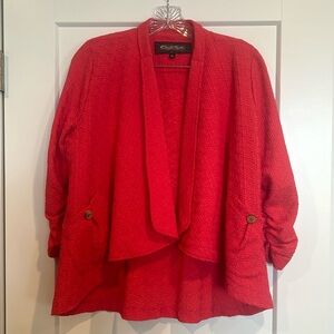 Beautiful coral-colored Cheryl Nash jacket size M.
